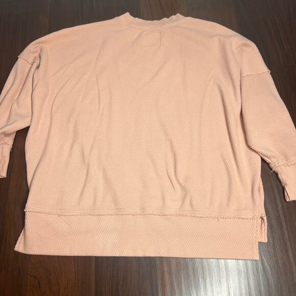 Aerie light peach crewneck sweater sz large - Picture 3 of 6
